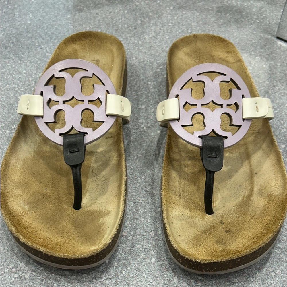 Tory Burch Purple and White Sandals